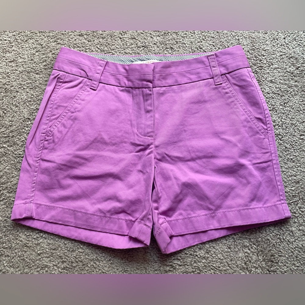 J. CREW BRIGHT LAVENDER CHINO 5” INSEAM SHORTS SIZE 2